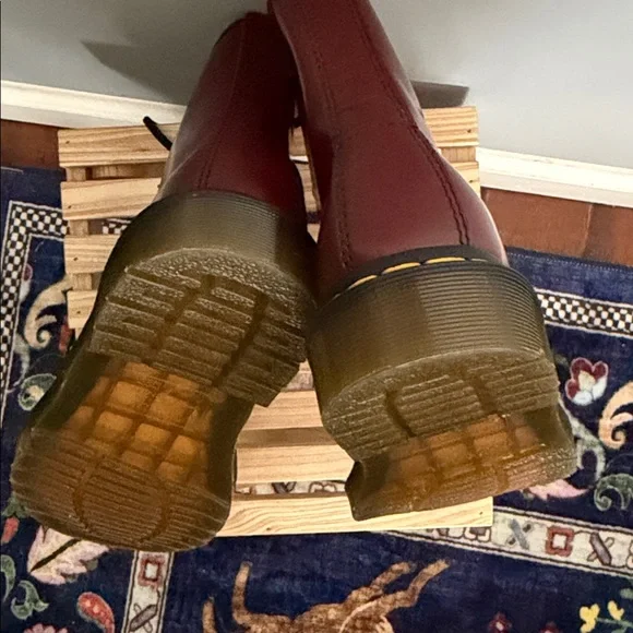 Dr. Martens Cherry Red Smooth Leather 1460 Boot Size US L 7 US M 6 - Picture 13 of 16